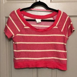 ✨ Red and cream crop top sweater